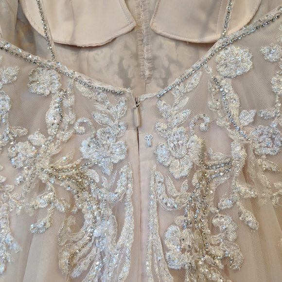 Galina Beaded Bodice Organza A-Line Wedding Dress - Picture 6 of 8